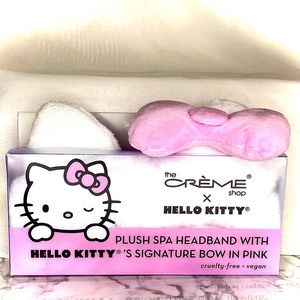 The Creme Shop Hello Kitty Plush Spa Headband with signature bow in Pink
